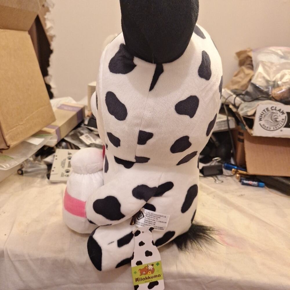 Rilakkuma Korilakkuma Sitting Cow with Milk 15” Plush San-X NWT - Picture 2 of 6